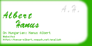 albert hanus business card